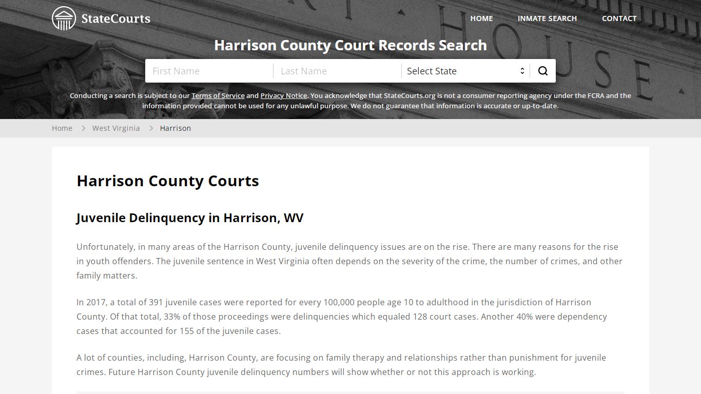 Harrison County, WV Courts - Records & Cases - StateCourts